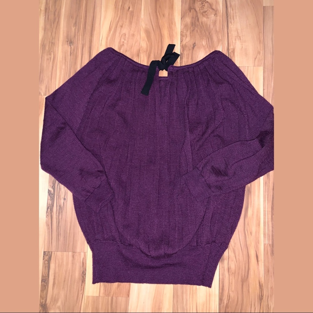 Plum Pleated Loft Sweater